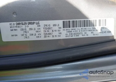 2014 Chrysler Town & Country Touring z USA, uszkodzony, nr VIN 2C4RC1BG5ER293731